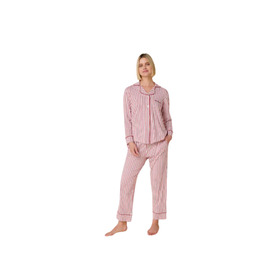 Holiday Stripe Pima Knit Long Sleeve Pajama