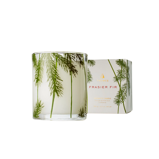 Thymes Frasier Fir Poured Candle, Pine Needle Design
