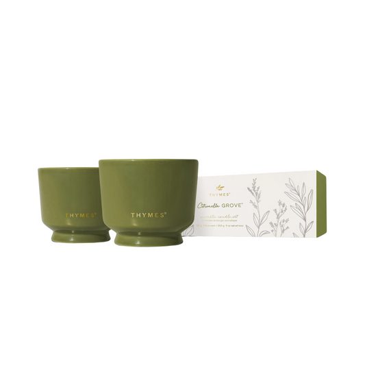 Thymes Outdoor Oasis Citronella Grove Aromatic Candle Set