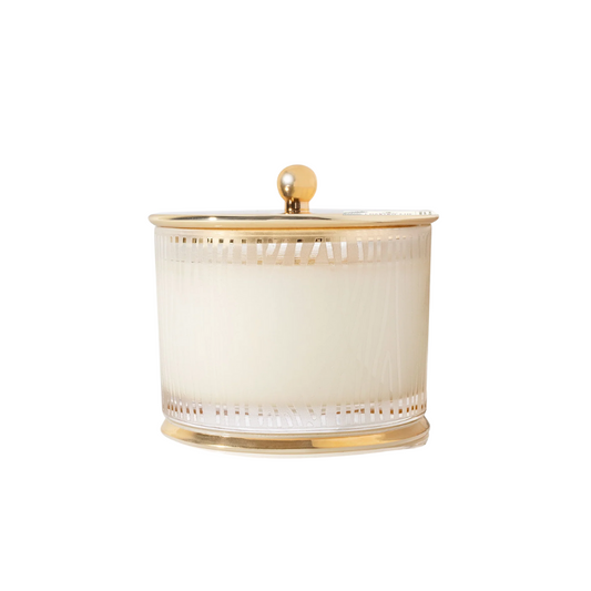 Thymes Frasier Fir Gilded Medium Poured Candle, Frosted Wood Grain