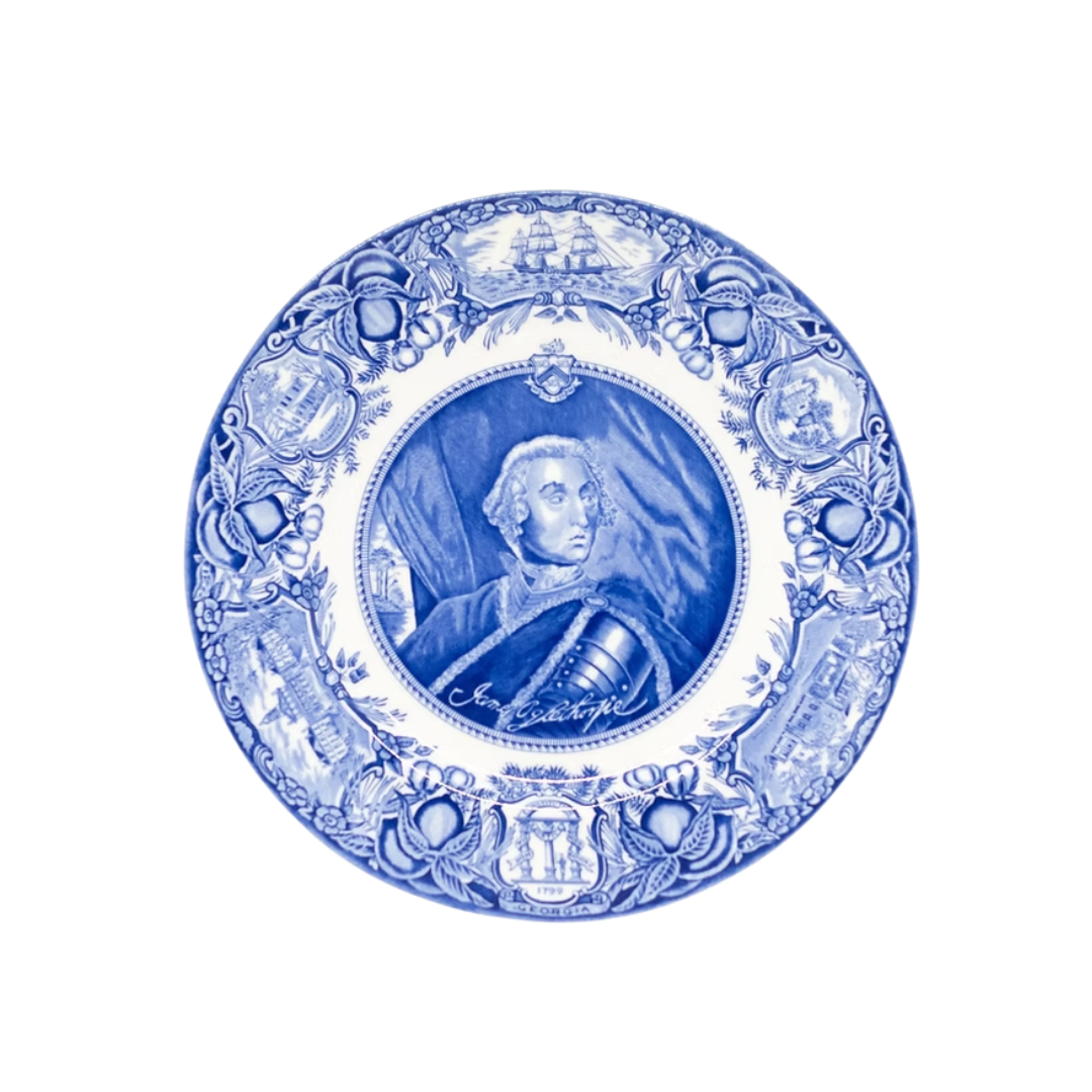 GA Plates James Oglethorpe- Blue GA Plate #1