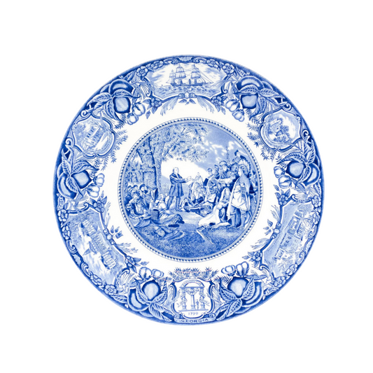 GA Plates Wesley Teaching Indians- Blue Plate #3