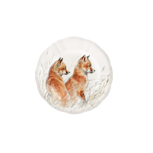 Gien Canape Plate Fox Cubs