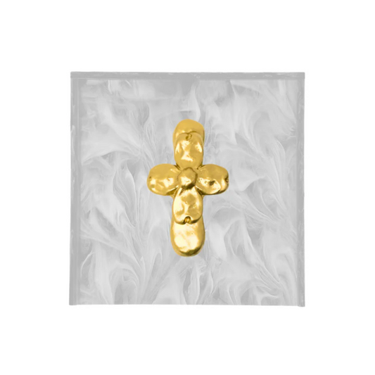 Southern Tribute Cross Cocktail Napkin Box Pearl