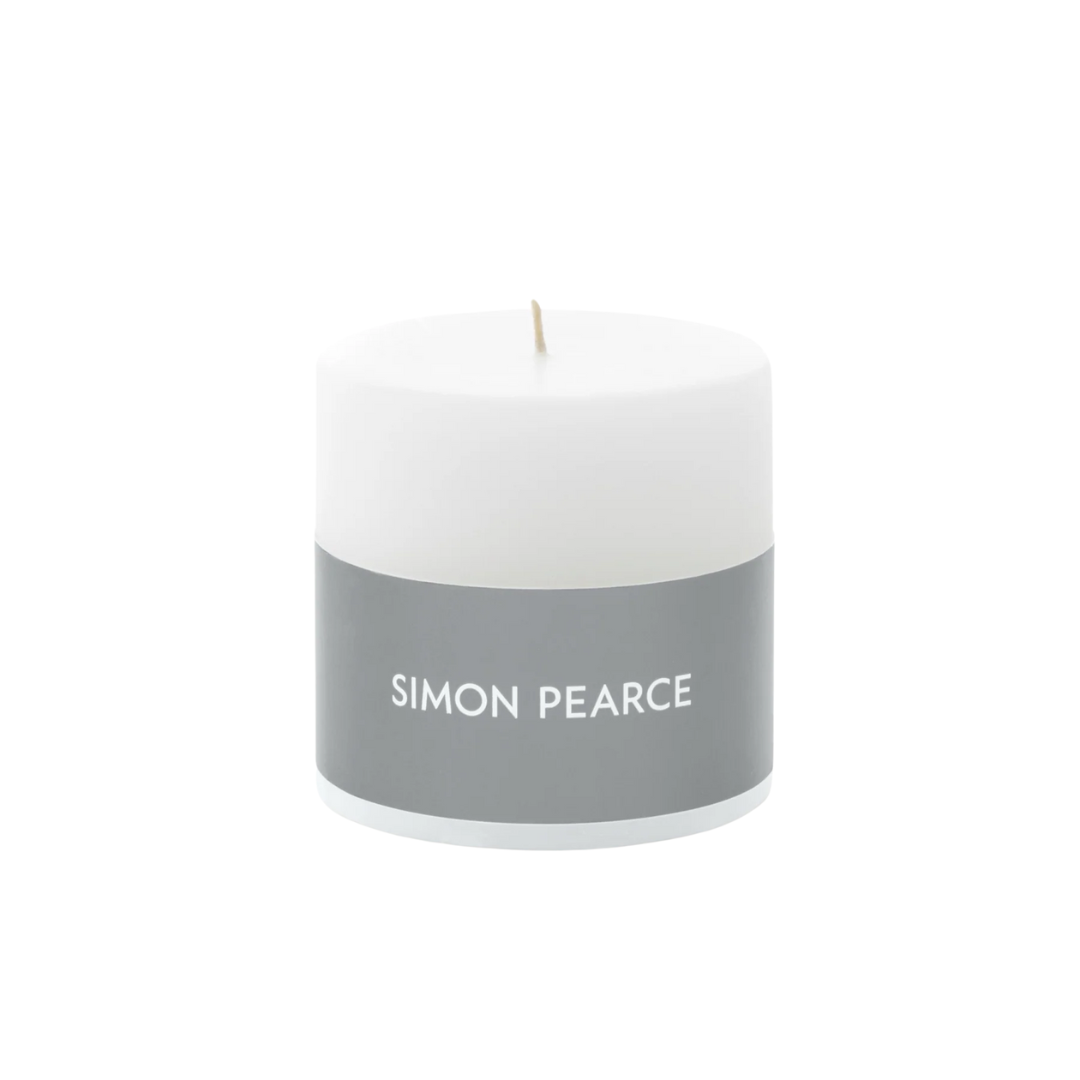 Simon Pearce White Pillar Candle 3x3