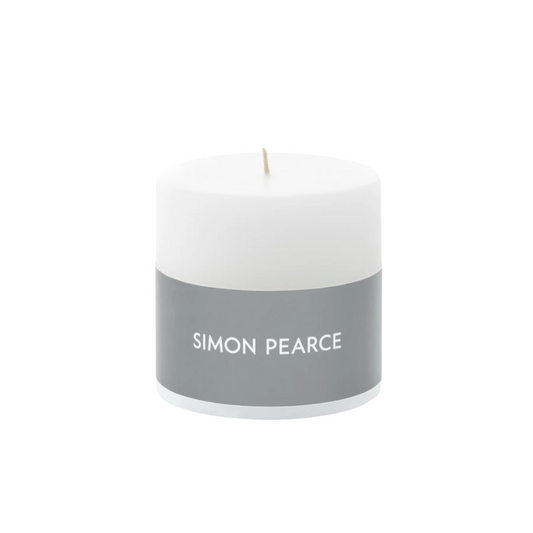 Simon Pearce White Pillar Candle 3x3