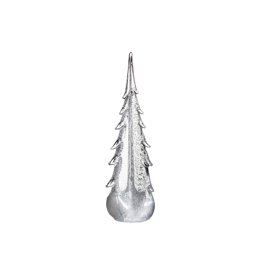 Simon Pearce Silver Leaf Evergreen in Gift Box - 14"