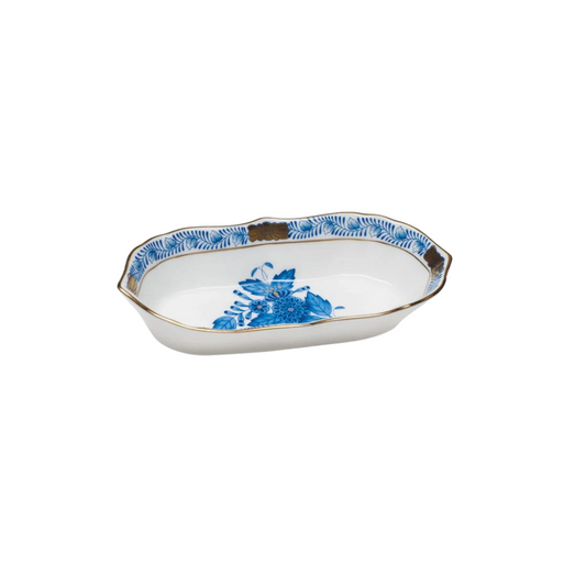 Herend Chinese Bouquet Blue Narrow Pin Dish