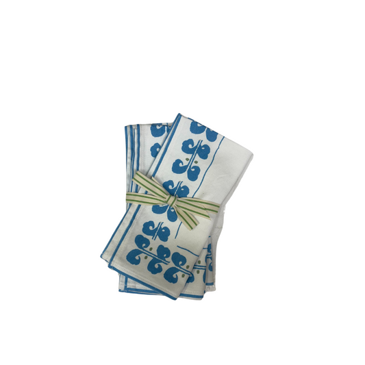 Blue Suzani Stripe Set of 4 Napkins- 18"