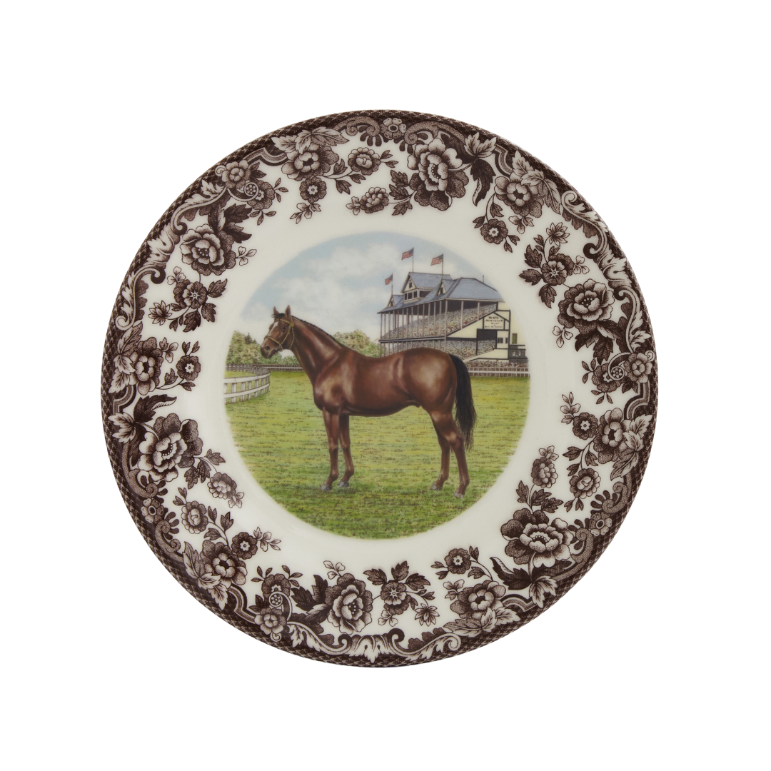 Spode Woodland Horses Salad Plate 8" Thoroughbred