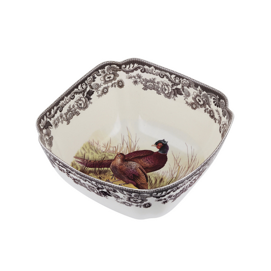 Spode Woodland Square Serving Bowl Pheasant