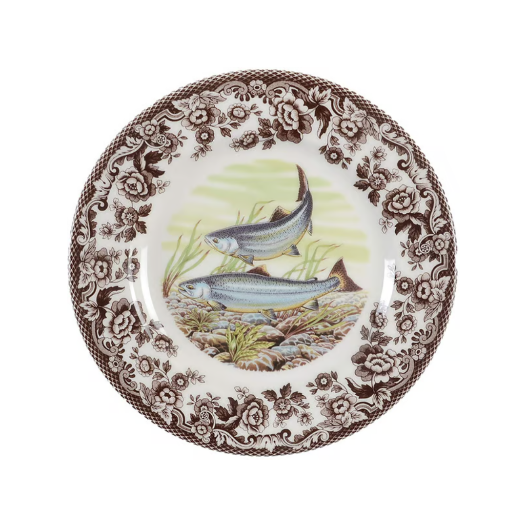 Spode King Salmon Woodland Salad Plate- 8"