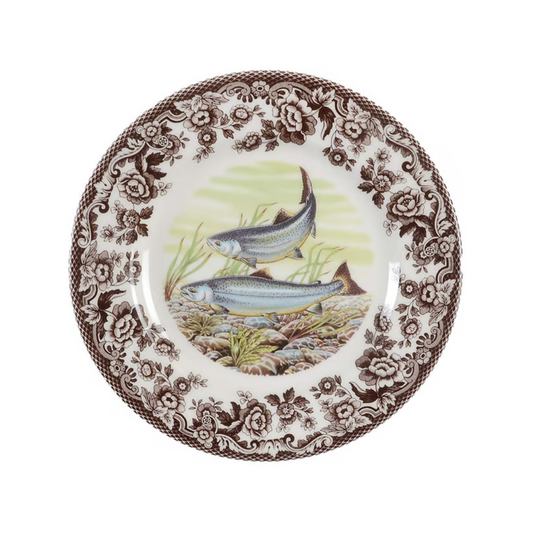 Spode King Salmon Woodland Salad Plate- 8"