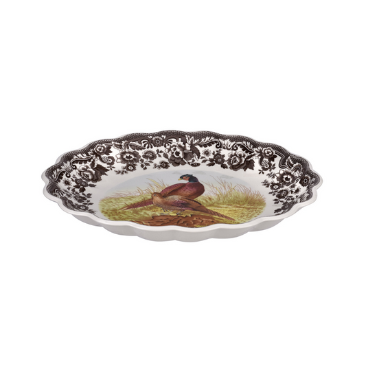 Spode Woodland Oval Fluted Dish 14.5" Pheasant