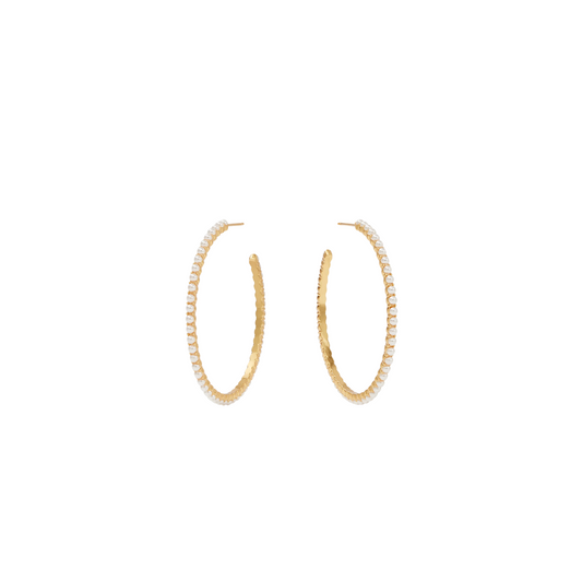 Julie Vos Juliet Hoop - Gold - Pearl - M