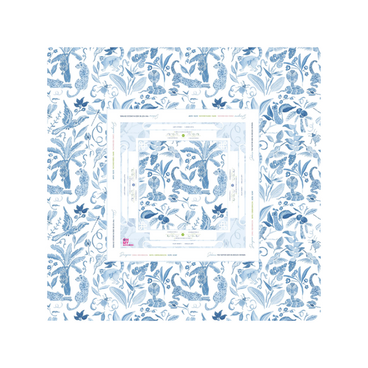 Oh My Mahjong Blue Instructional Mahjong Tablecloth