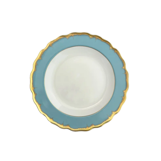 Mottahedeh Chelsea Feather Turqouise Dessert Plate