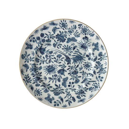 Mottahedeh Sacred Bird & Butterfly Blue Dinner Plate