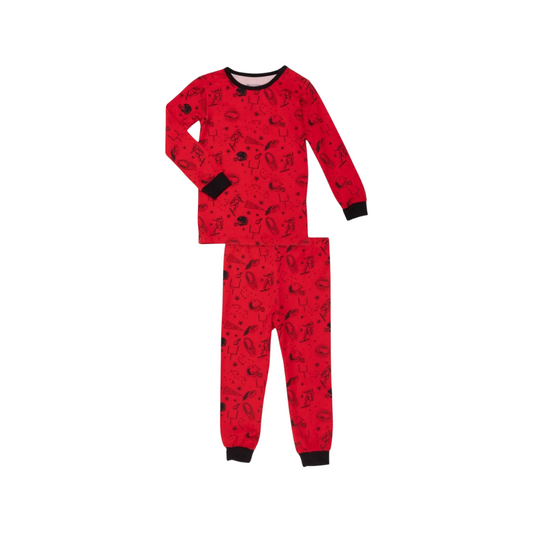Magnetic Me Red Game Day Pajama Long Sleeve Set