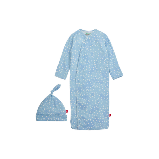 Magnetic Me Blue Doeskin Modal Gown & Hat