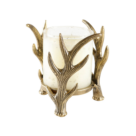 Lux Fragrances Noble Fir Hand Blown Glass Small with Antler Stand