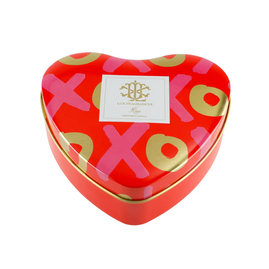 Lux Fragrances Rose Heart Tin Candle