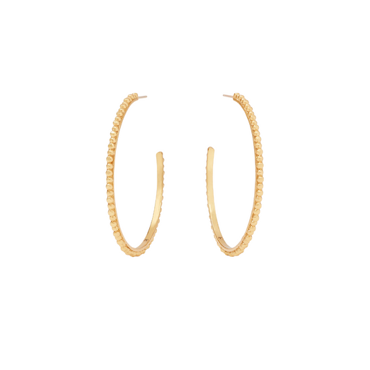 Julie Vos Colette Bead Hoop- Gold- XL