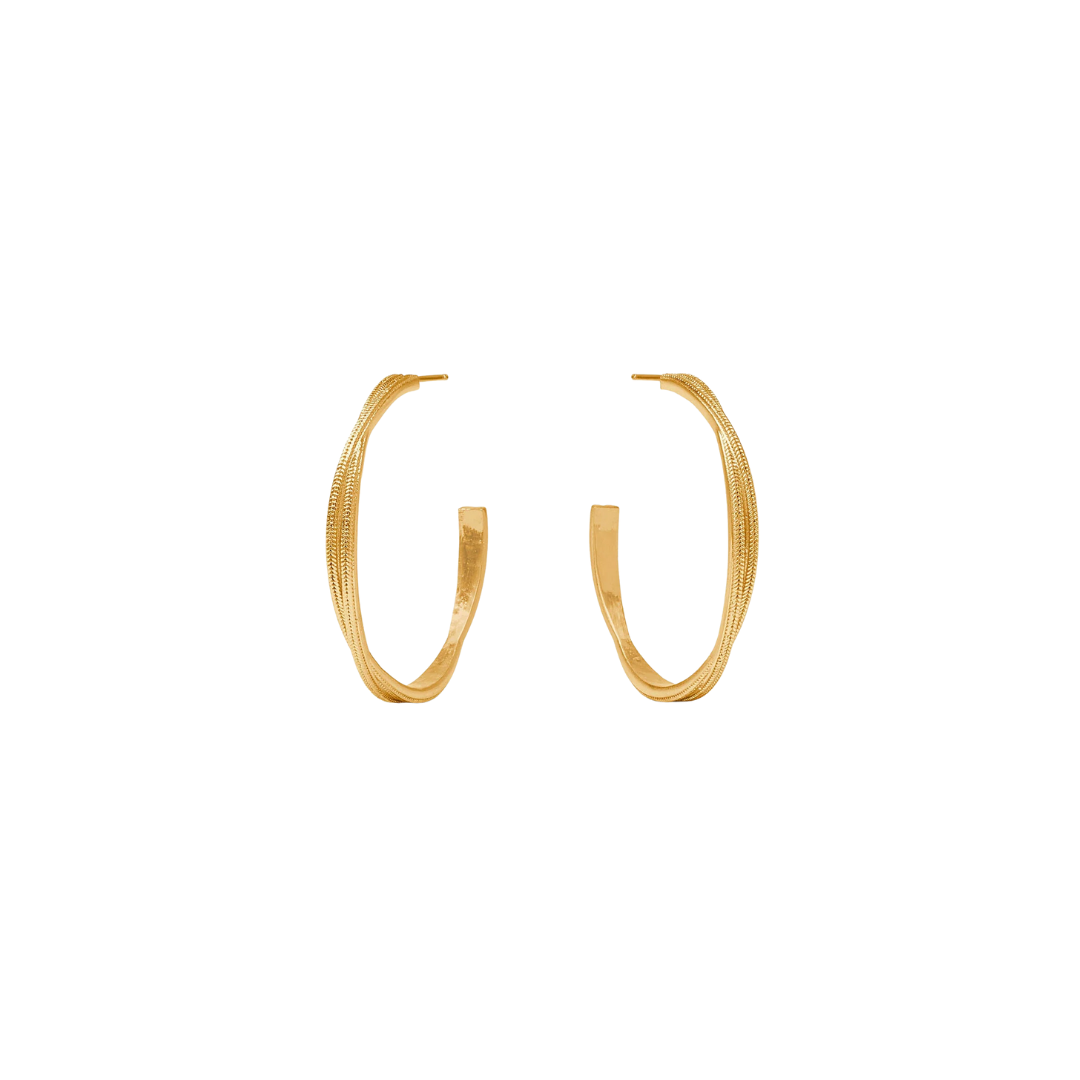 Julie Vos Cheval Twist Hoop - Gold - M