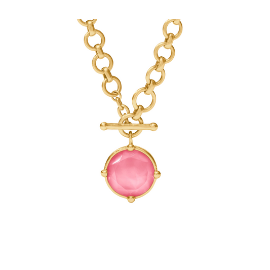 Julie Vos Honeybee Demi Necklace - Gold - Iridescent Peony Pink