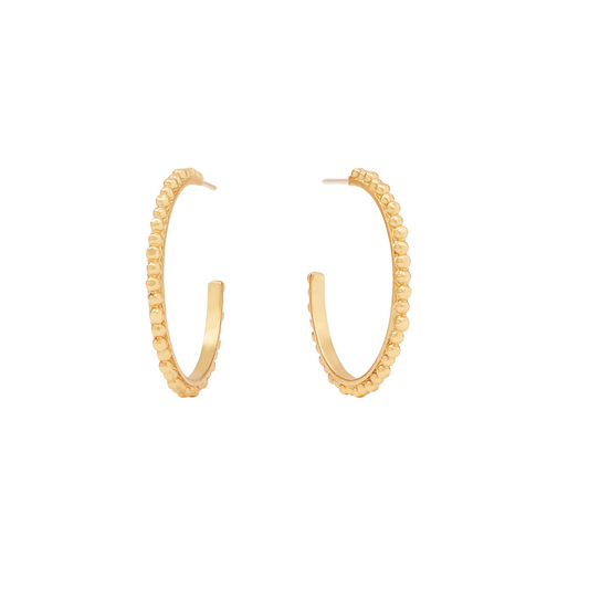 Julie Vos Colette Bead Hoop- Gold- M