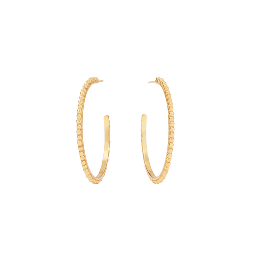 Julie Vos Colette Bead Hoop- Gold- L