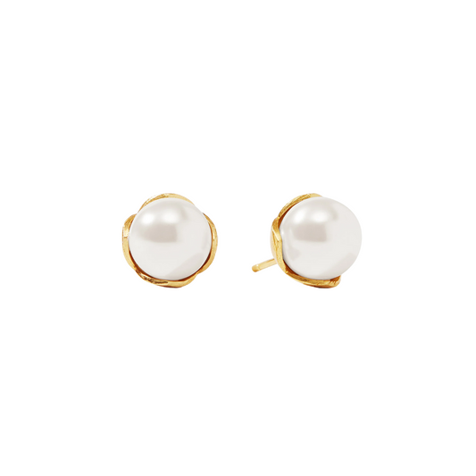 Julie Vos Penelope Stud - Medium - Gold and Pearl