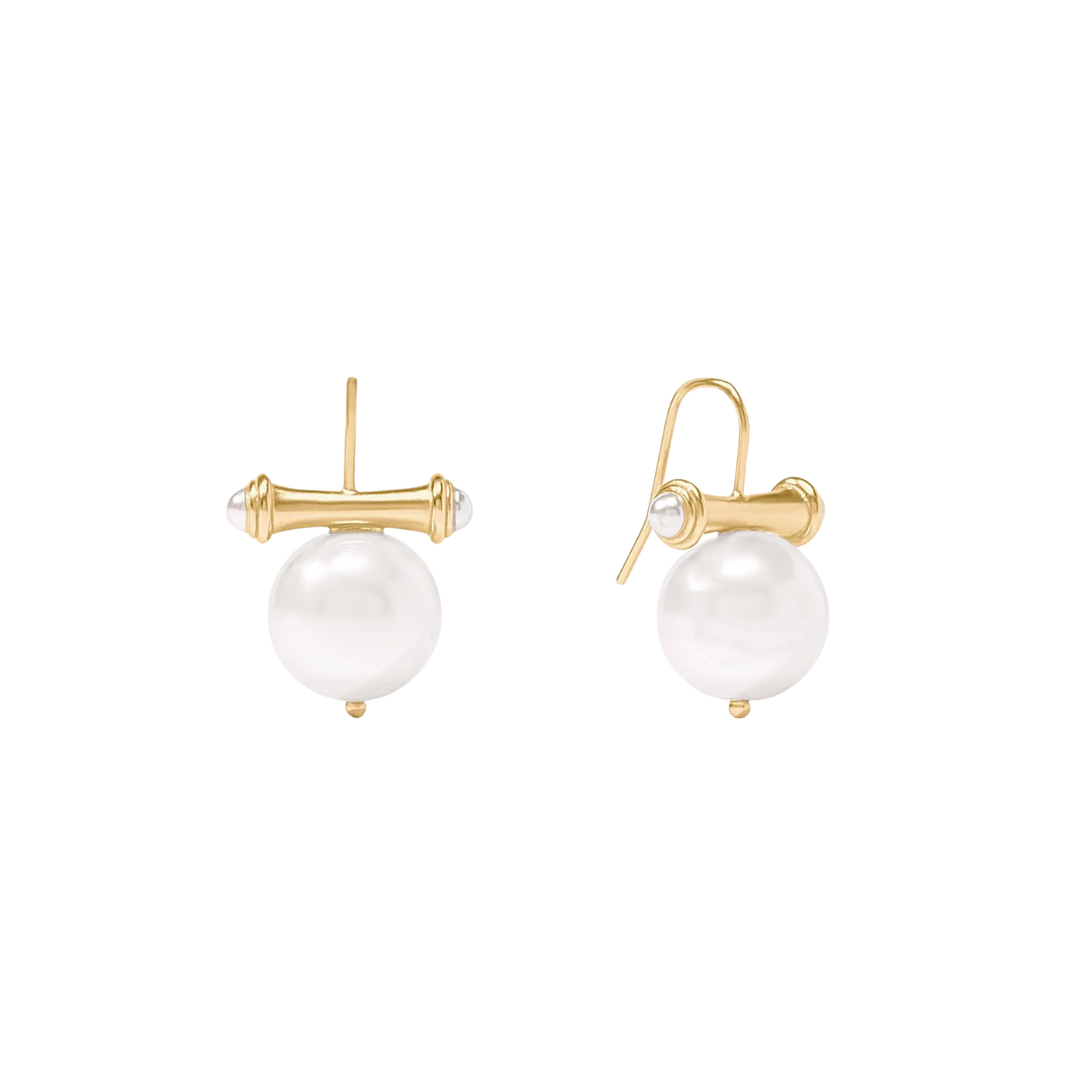 Julie Vos Bamboo Pearl Earring-OS