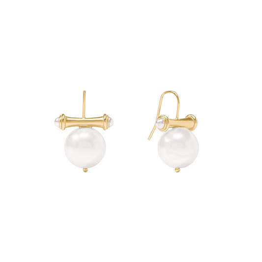 Julie Vos Bamboo Pearl Earring-OS