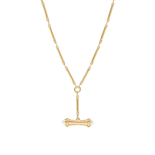 Julie Vos Bamboo Delicate Necklace- Pearl