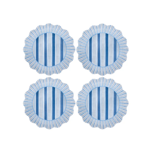 Juliska Cabana Stripe Melamine Dinner Plate - Set of 4 - Ocean