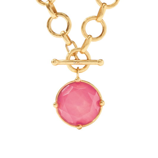 Julie Vos Honeybee Statement Necklace - Gold - Iridescent Peony Pink