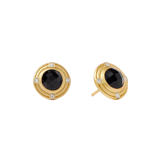 Julie Vos Astor Stone Stud- Obsidian Black