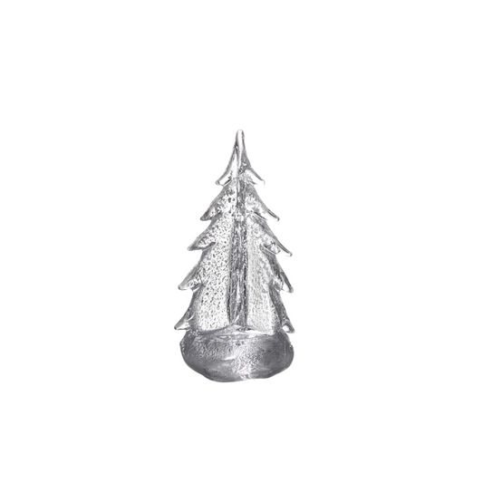 Simon Pearce Silver Leaf Evergreen in Gift Box - 10"