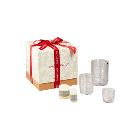 Simon Pearce Echo Lake Hurricane Candlelight Trio Gift Set