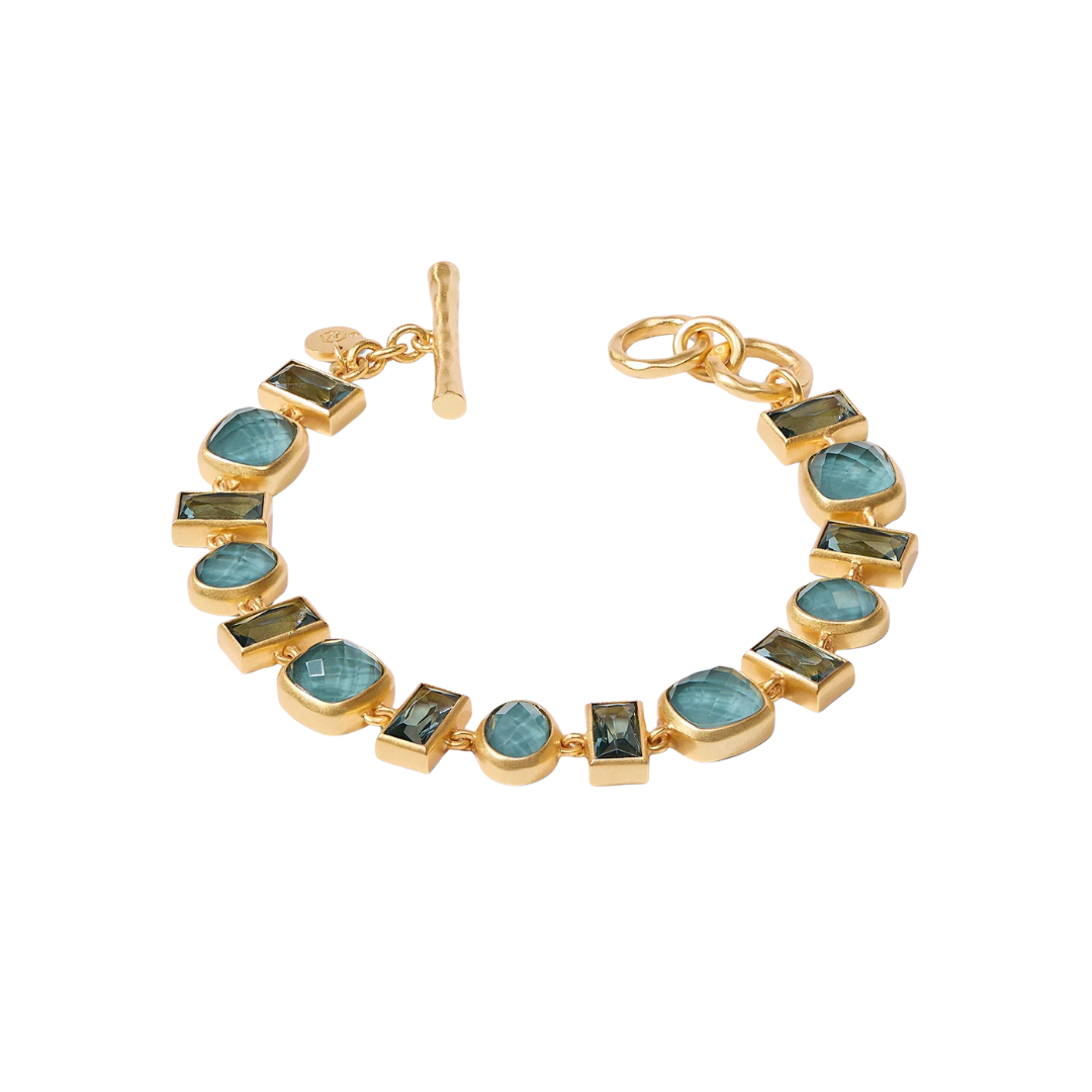 Julie Vos Antonia Tennis Bracelet- Iridescent Peacock Blue