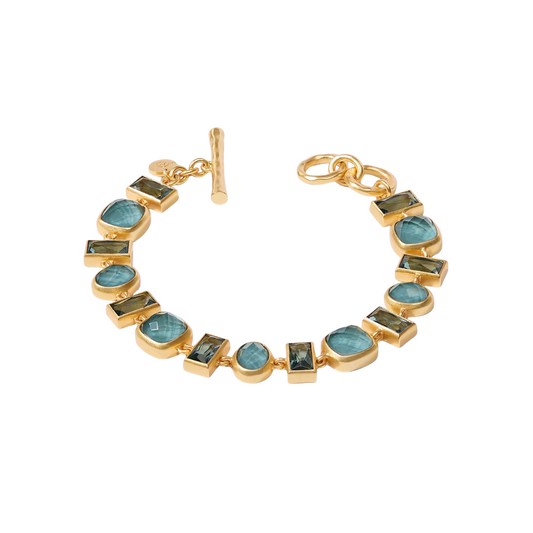 Julie Vos Antonia Tennis Bracelet- Iridescent Peacock Blue