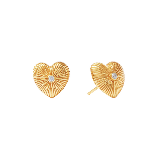 Julie Vos Esme Heart Stud - Cubic Zirconia - OS