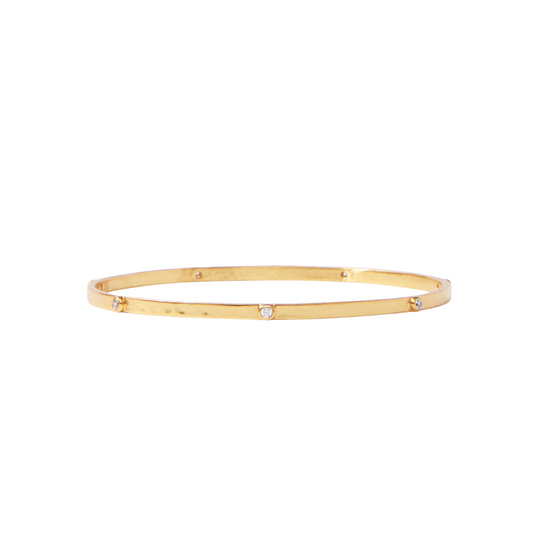 Julie Vos Crescent Bangle- Gold- Cubic Zirconia- S