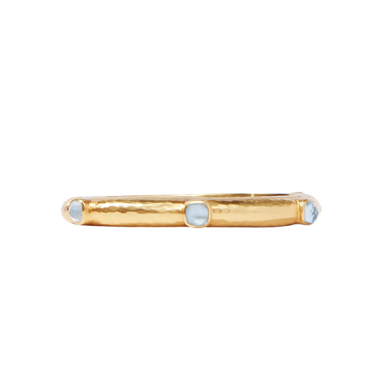 Julie Vos Catalina Hinge Bangle - Iridescent Chalcedony Blue
