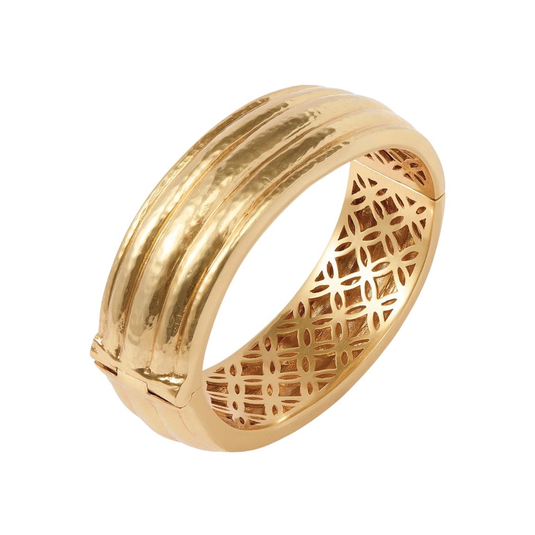 Julie Vos Havana Statement Hinge Bangle- Gold- OS