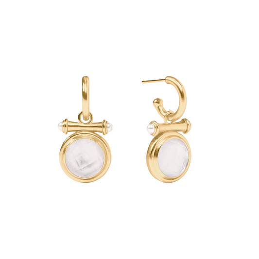 Julie Vos Bamboo Hoop & Charm Earring- Iridescent