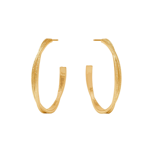 Julie Vos Cheval Twist Hoop - Gold- L