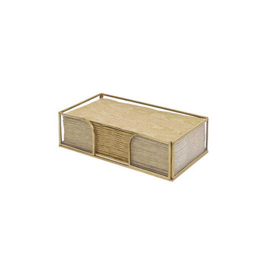 Gold Edge Glass Guest Napkin Caddy