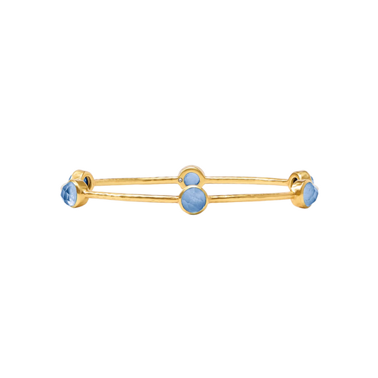 Julie Vos Milano Luxe Bangle-Iridescent Chalcedony Blue-M